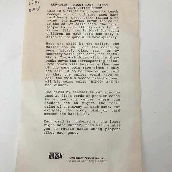 Vintage Little Kenny Piggy Bank Bingo Money Educational 10 Players Learning Fun - Picture 6 of 7